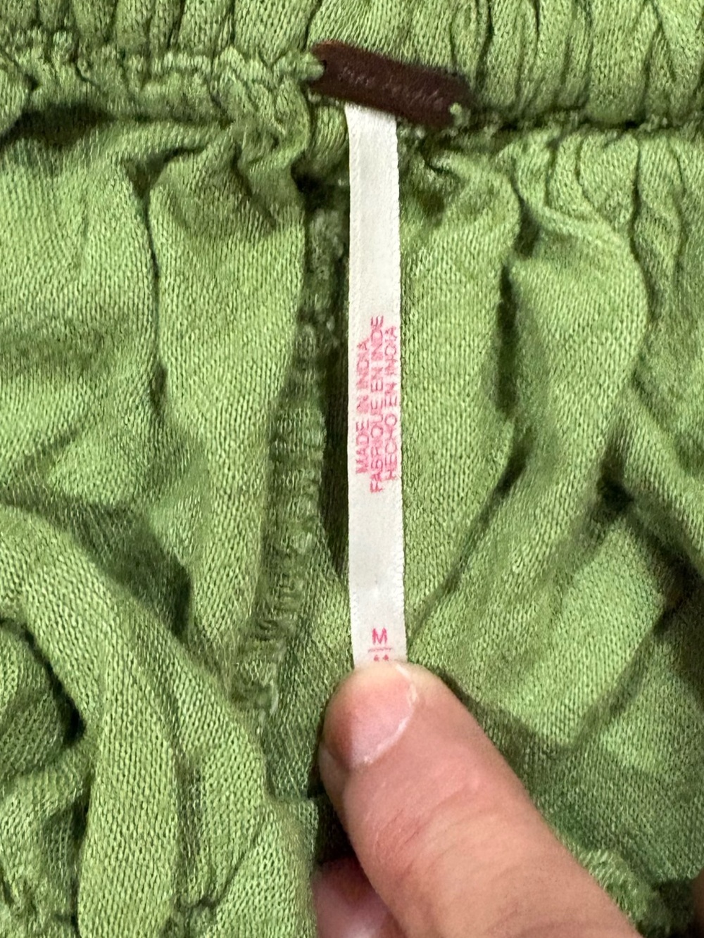 Free People Lime Green Wide Leg Cropped Drawstring Pants - Picture 3 of 10